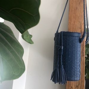 Cleobella Blue Cylinder Crossbody Bag